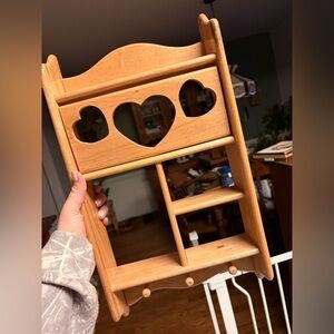 Wooden Heart Cutout Wall Shelf